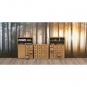 Schrank mit 20 Massivholzkästen, 144 cm hoch, 100x40 cm (B/T), Regalaufsatz 